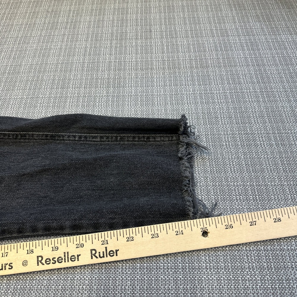 Topshop Moto Faded Black Denim Overalls Bibs 4 Raw Frayed Hem Y2K Revival Grunge - Picture 6 of 8